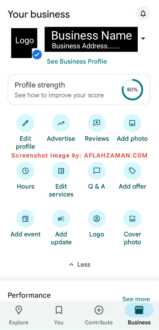 Google business profile optimization mobile screenshot. as part of local seo services provided by aflahzaman.com